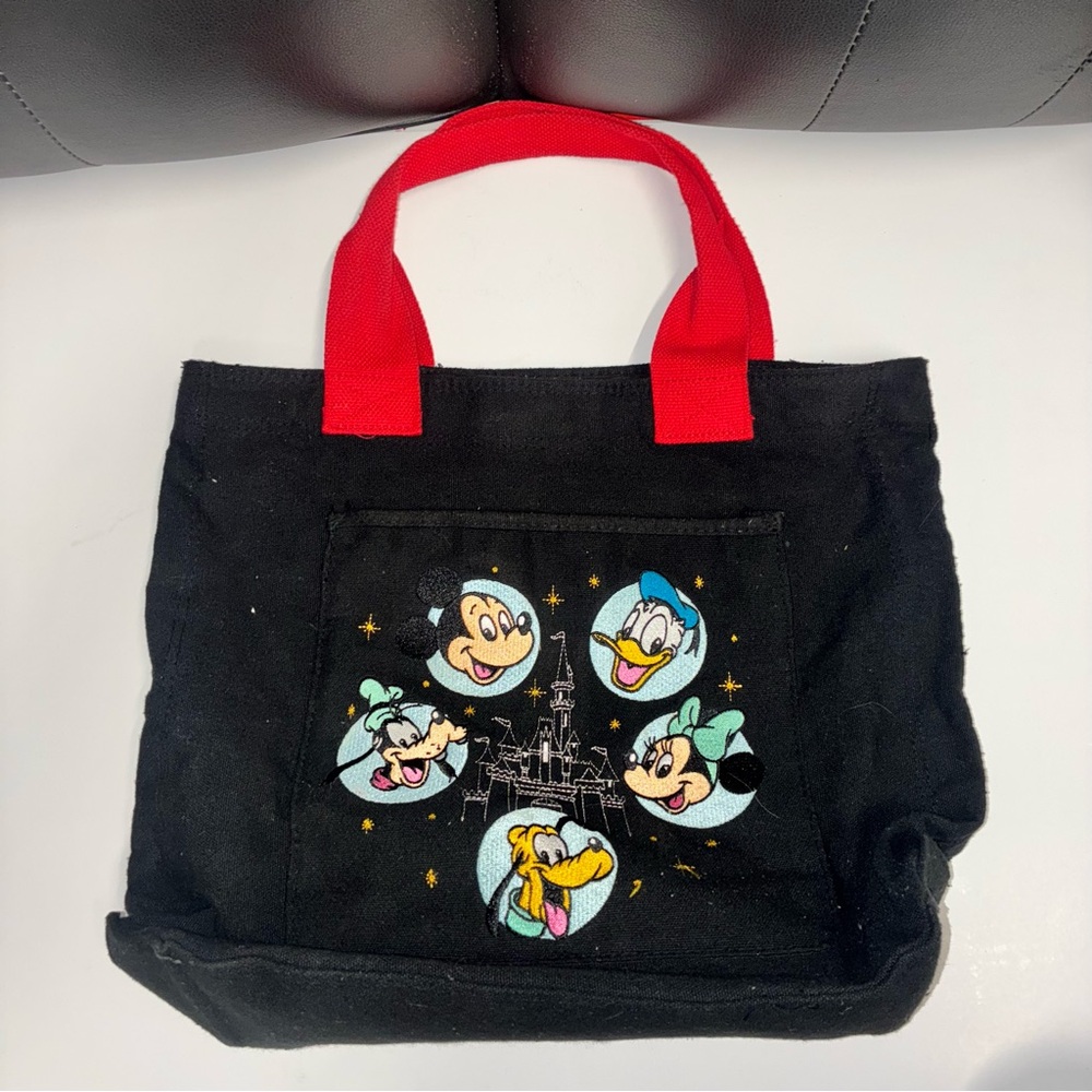 Disney Black Tote with Red Handles and Character Design